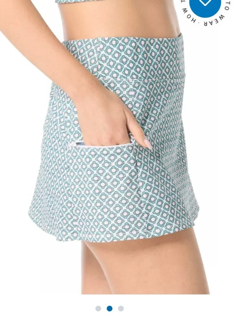 Beach House Swim Skirt Aqua Size 12 NWT